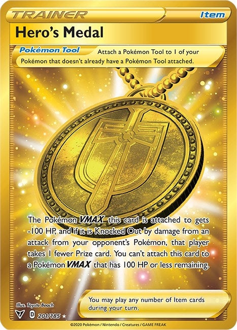 Image for Hero's Medal (Secret) (201/185) [SWSH04: Vivid Voltage] - Pokemon