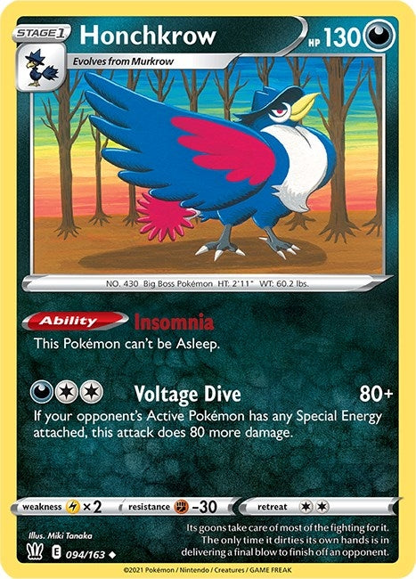 Image for Honchkrow (094/163) [SWSH05: Battle Styles] - Pokemon