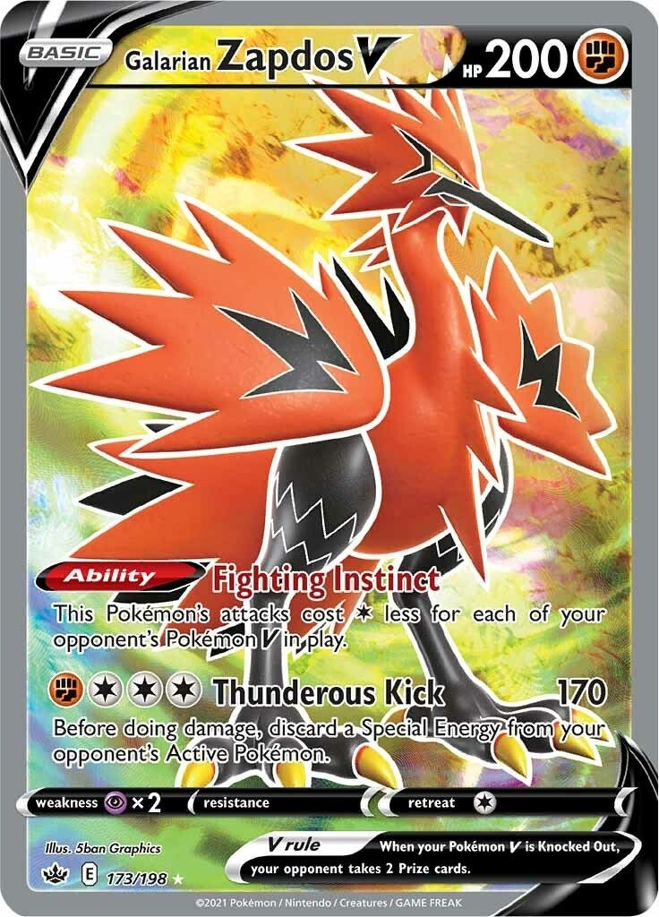 Image for Galarian Zapdos V (Full Art) (173/198) [SWSH06: Chilling Reign] - Pokemon