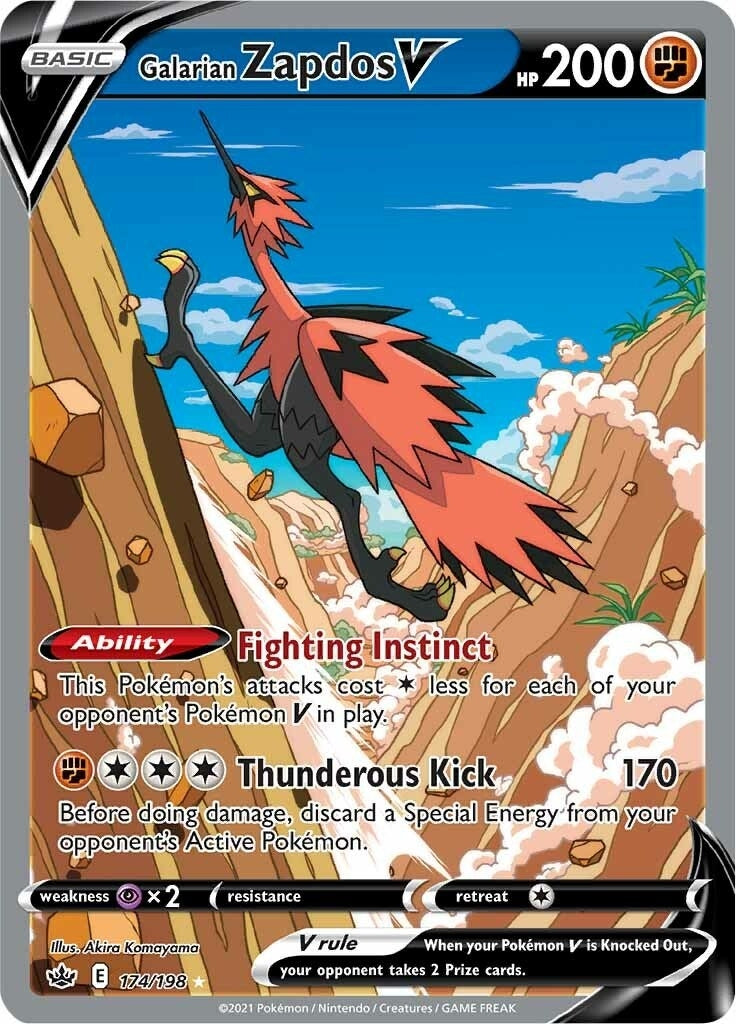 Image for Galarian Zapdos V (Alternate Full Art) (174/198) [SWSH06: Chilling Reign] - Pokemon