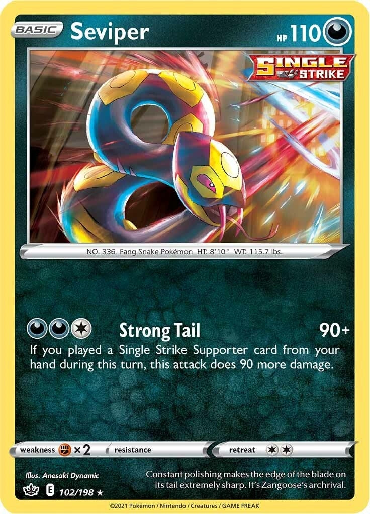 Image for Seviper (102/198) [SWSH06: Chilling Reign] - Pokemon