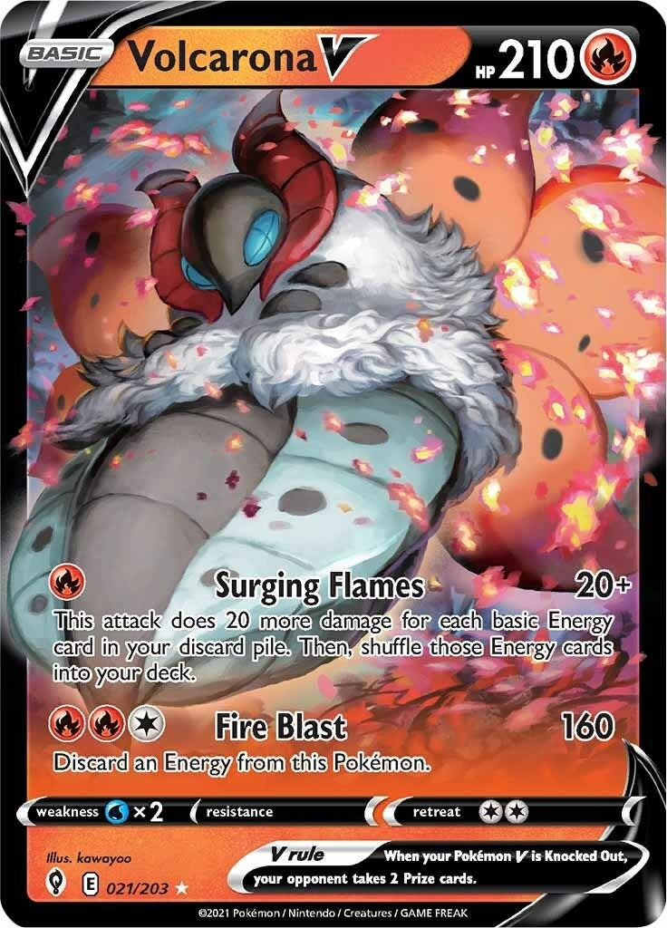 Image for Volcarona V (021/203) [SWSH07: Evolving Skies] - Pokemon