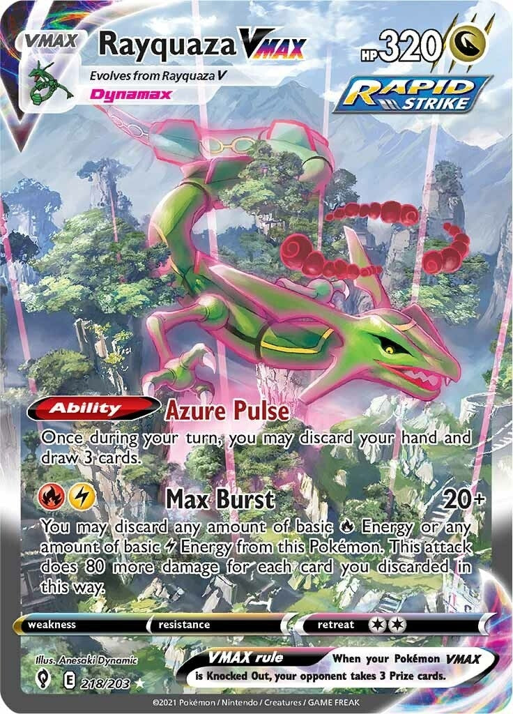 Image for Rayquaza VMAX (Alternate Art Secret) (218/203) [SWSH07: Evolving Skies] - Pokemon