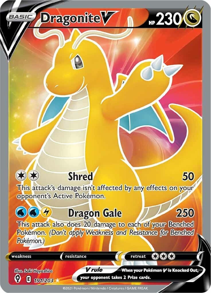 Image for Dragonite V (Full Art) (191/203) [SWSH07: Evolving Skies] - Pokemon