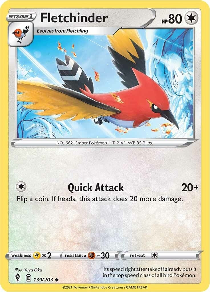 Image for Fletchinder (139/203) [SWSH07: Evolving Skies] - Pokemon