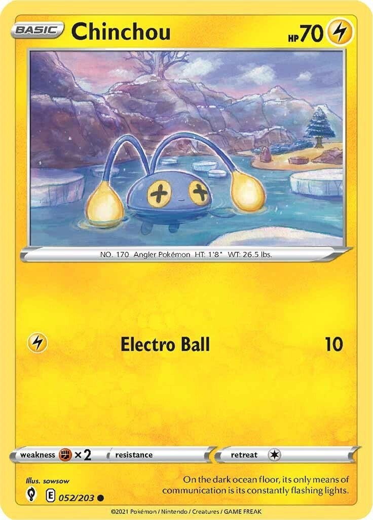 Image for Chinchou (052/203) [SWSH07: Evolving Skies] - Pokemon