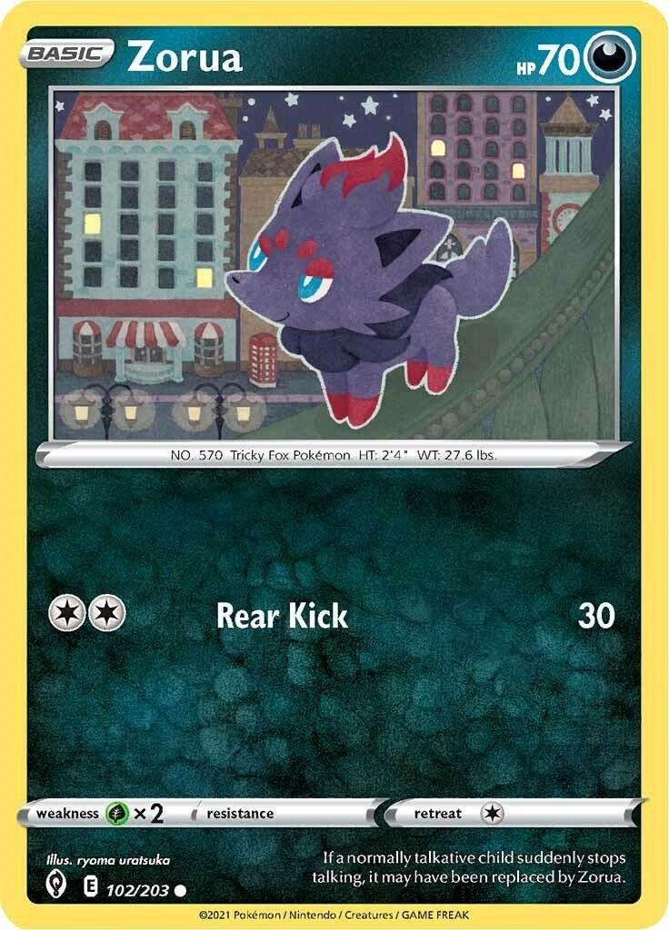Image for Zorua (102/203) [SWSH07: Evolving Skies] - Pokemon