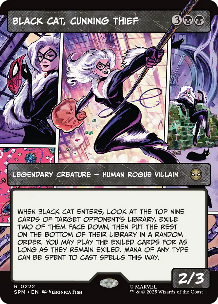 Black Cat, Cunning Thief (Borderless) (222) (Marvel's Spider-Man)