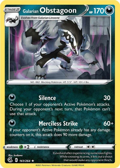 Galarian Obstagoon (161/264) (SWSH08: Fusion Strike)
