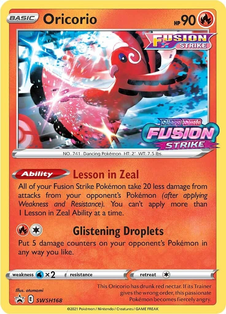 Image for Oricorio - SWSH168 (Prerelease) (SWSH168) [SWSH: Sword & Shield Promo Cards] - Pokemon