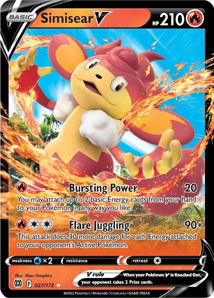 Image for Simisear V (027/172) [SWSH09: Brilliant Stars] - Pokemon