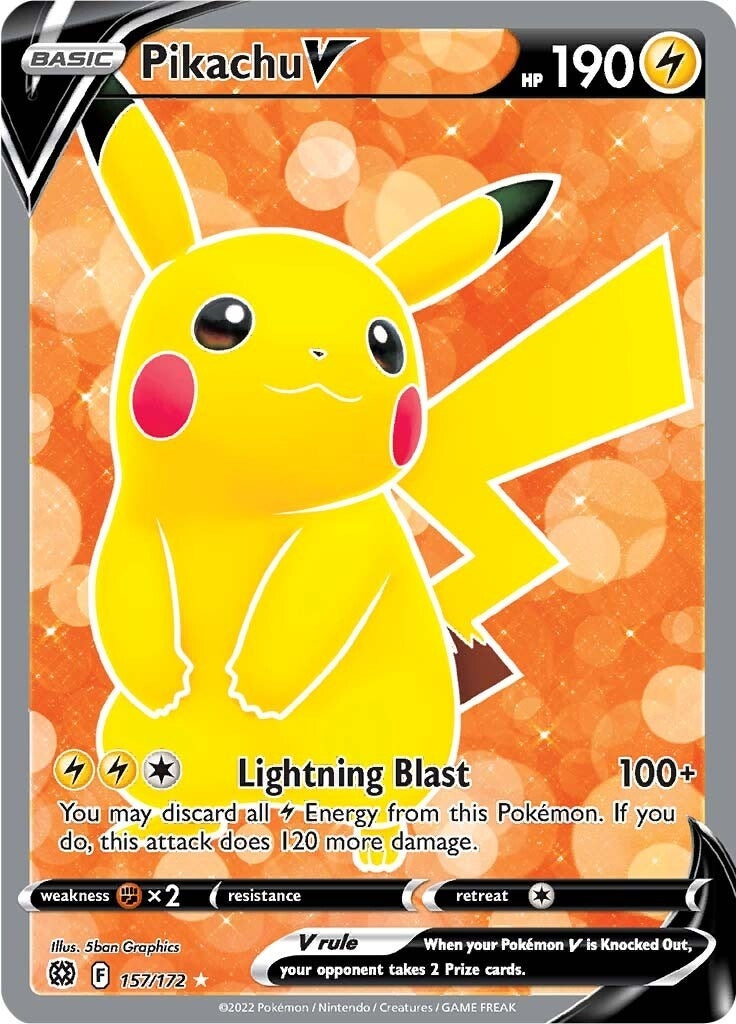 Image for Pikachu V (Full Art) (157/172) [SWSH09: Brilliant Stars] - Pokemon