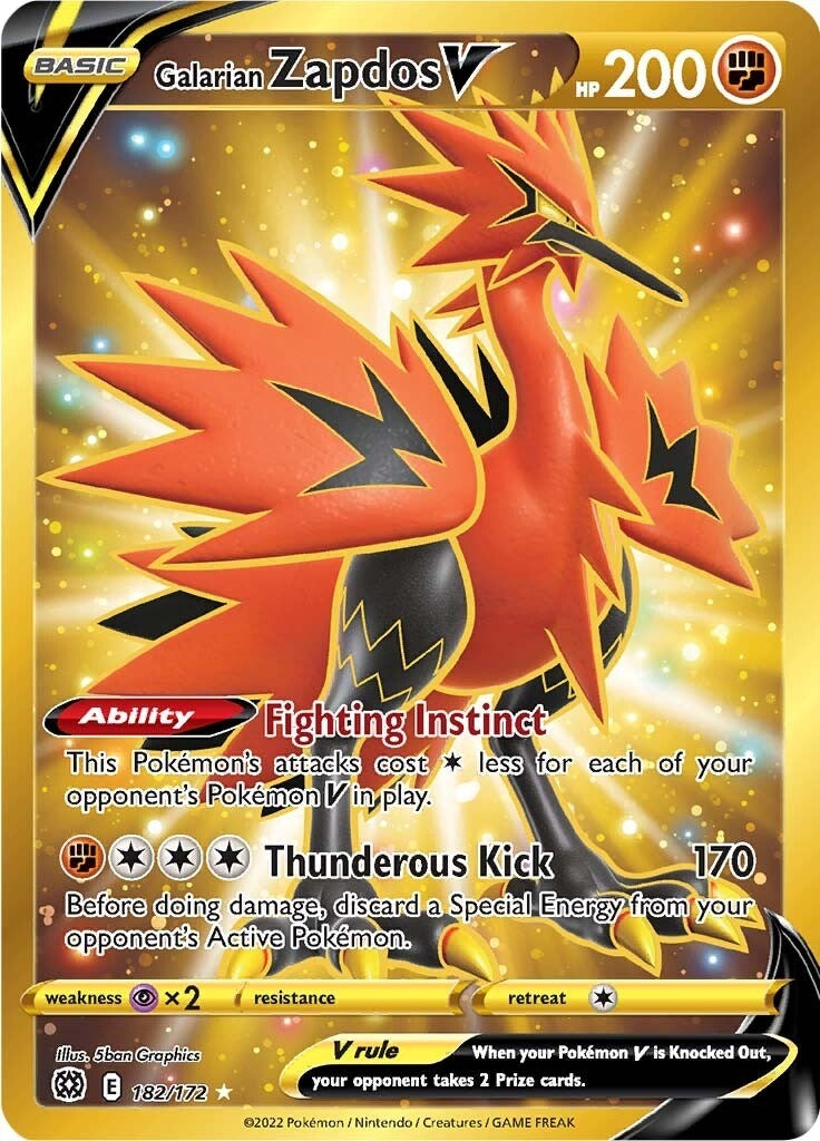 Image for Galarian Zapdos V (Secret) (182/172) [SWSH09: Brilliant Stars] - Pokemon