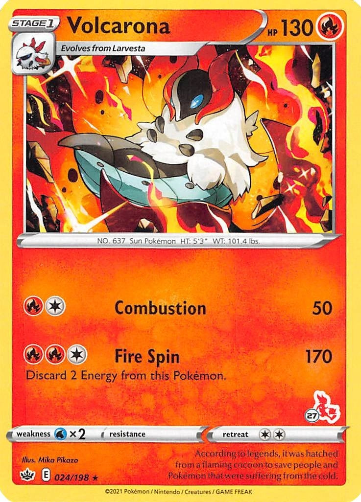 Image for Volcarona - 024/198 (#27 Cinderace Stamped) (024/198) [Battle Academy 2022] - Pokemon