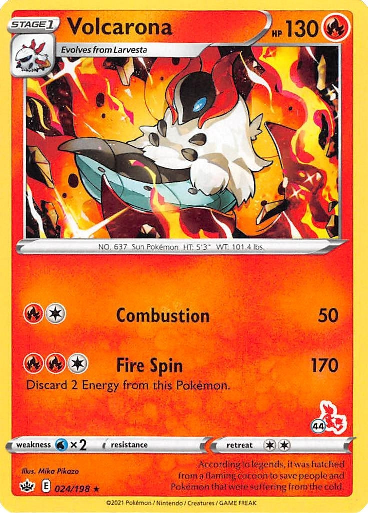 Image for Volcarona - 024/198 (#44 Cinderace Stamped) (024/198) [Battle Academy 2022] - Pokemon