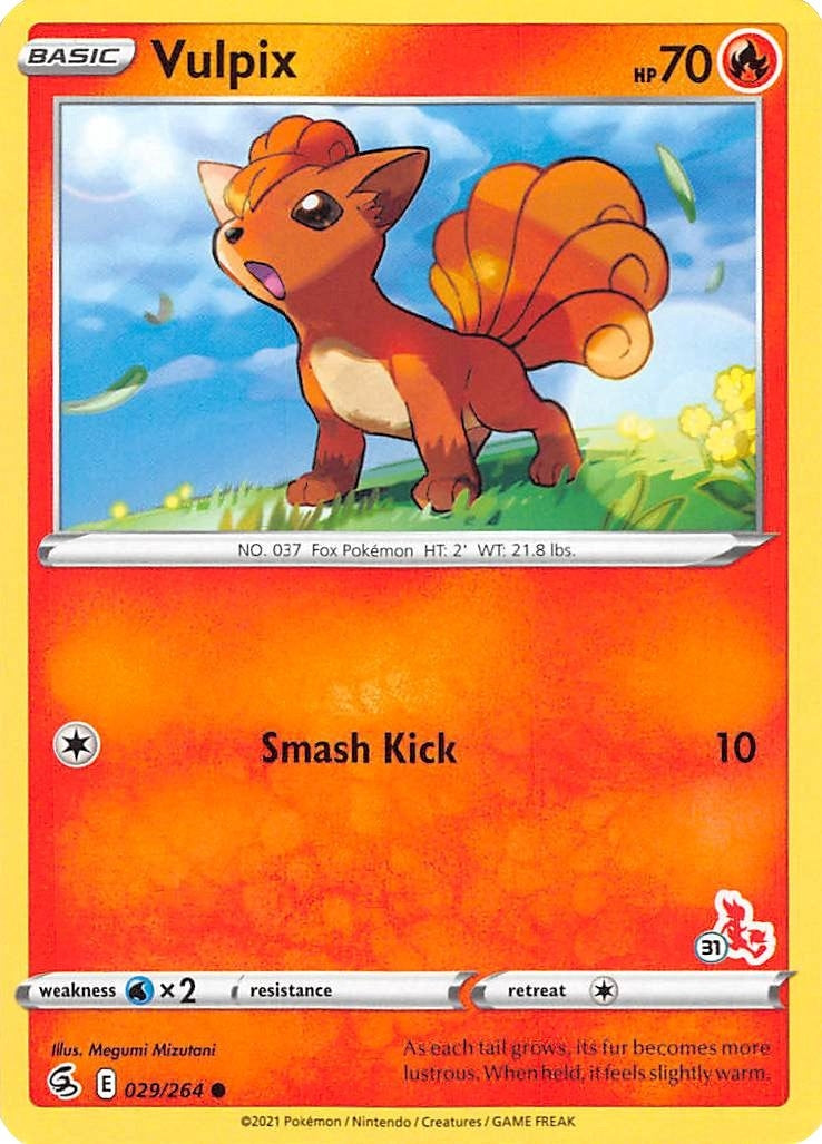 Image for Vulpix - 029/264 (#31 Cinderace Stamped) (029/264) [Battle Academy 2022] - Pokemon