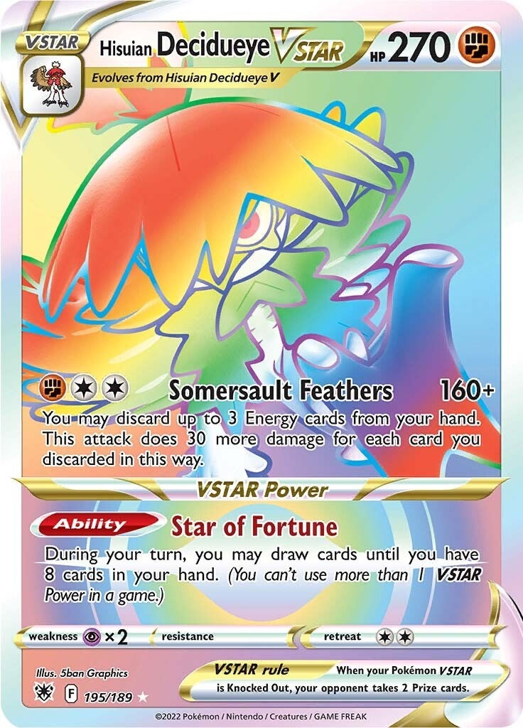 Image for Hisuian Decidueye VSTAR (Secret) (195/189) [SWSH10: Astral Radiance] - Pokemon
