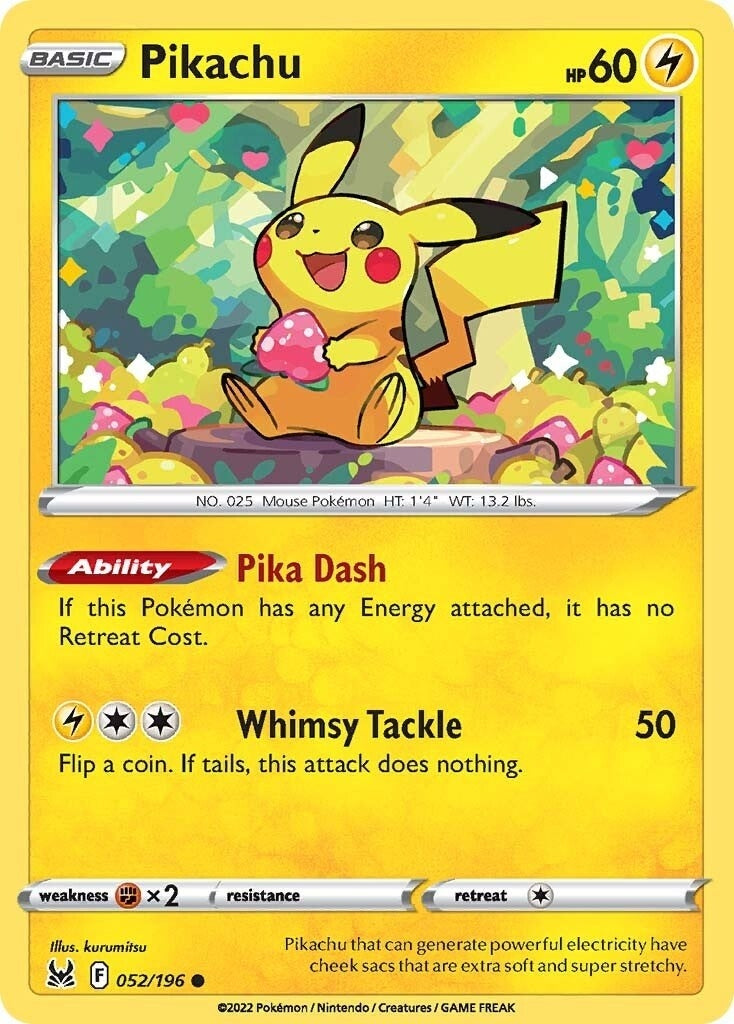 Image for Pikachu (052/196) [SWSH11: Lost Origin] - Pokemon