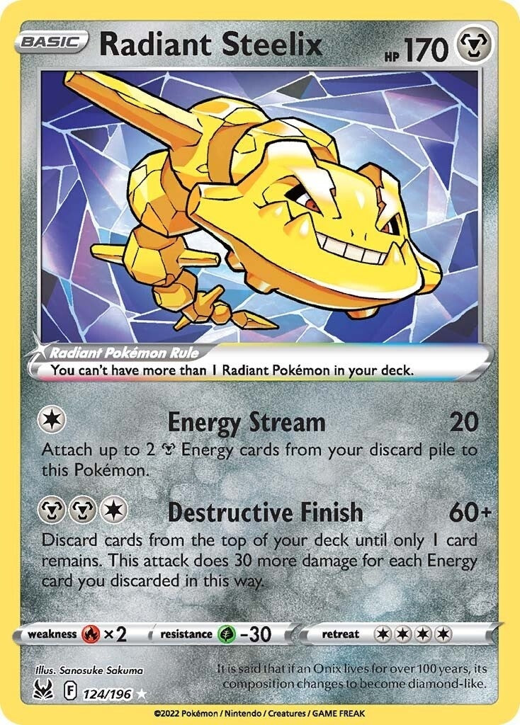 Image for Radiant Steelix (124/196) [SWSH11: Lost Origin] - Pokemon
