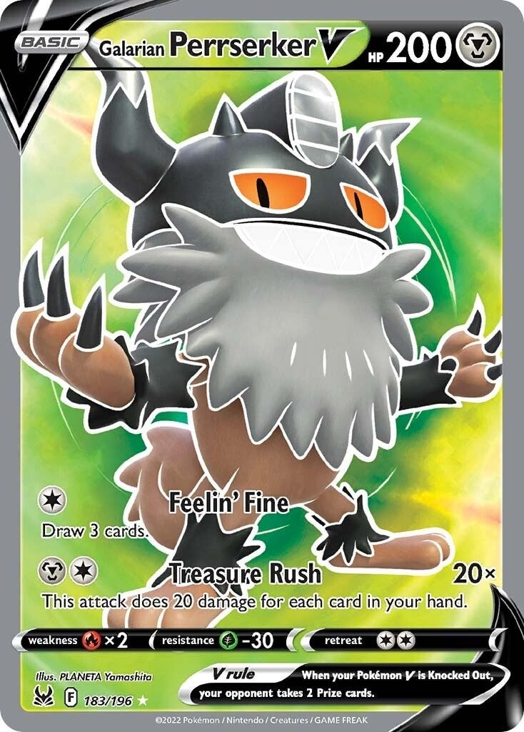 Image for Galarian Perrserker V (Full Art) (183/196) [SWSH11: Lost Origin] - Pokemon