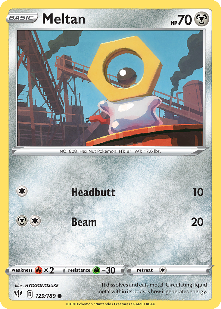 Meltan (129/189) (SWSH03: Darkness Ablaze)