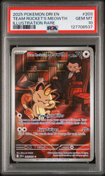 Team Rocket's Meowth #203 Illustration Rare PSA 10 (2025 Destined Rivals)