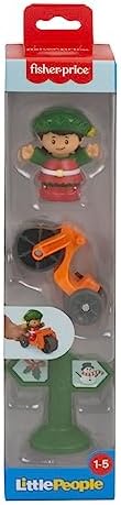 Fisher-Price Little People Holiday Elf Figure Set with Bike