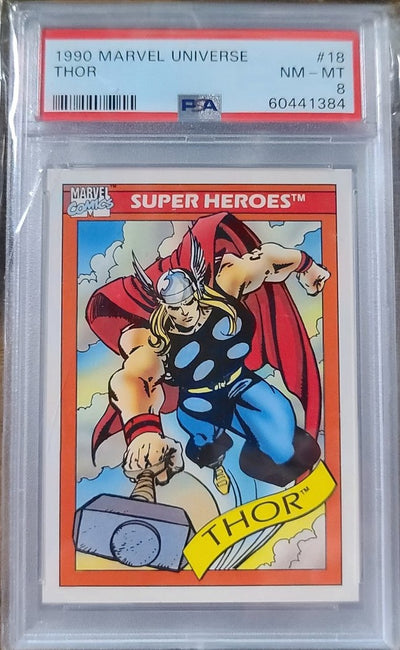 1990 Marvel Universe #18 Thor PSA 8
