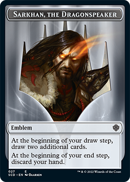 Emblem - Sarkhan, the Dragonspeaker Double-Sided Token (27) (Starter Commander Decks)