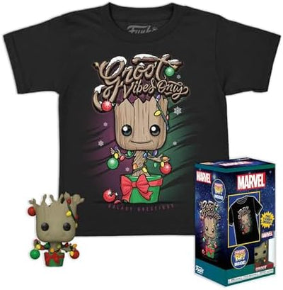 Funko Pocket Pop! & Tee: Guardians Holiday Groot - M