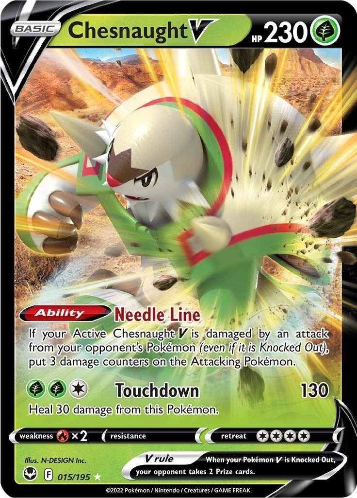 Image for Chesnaught V (015/195) [SWSH12: Silver Tempest] - Pokemon