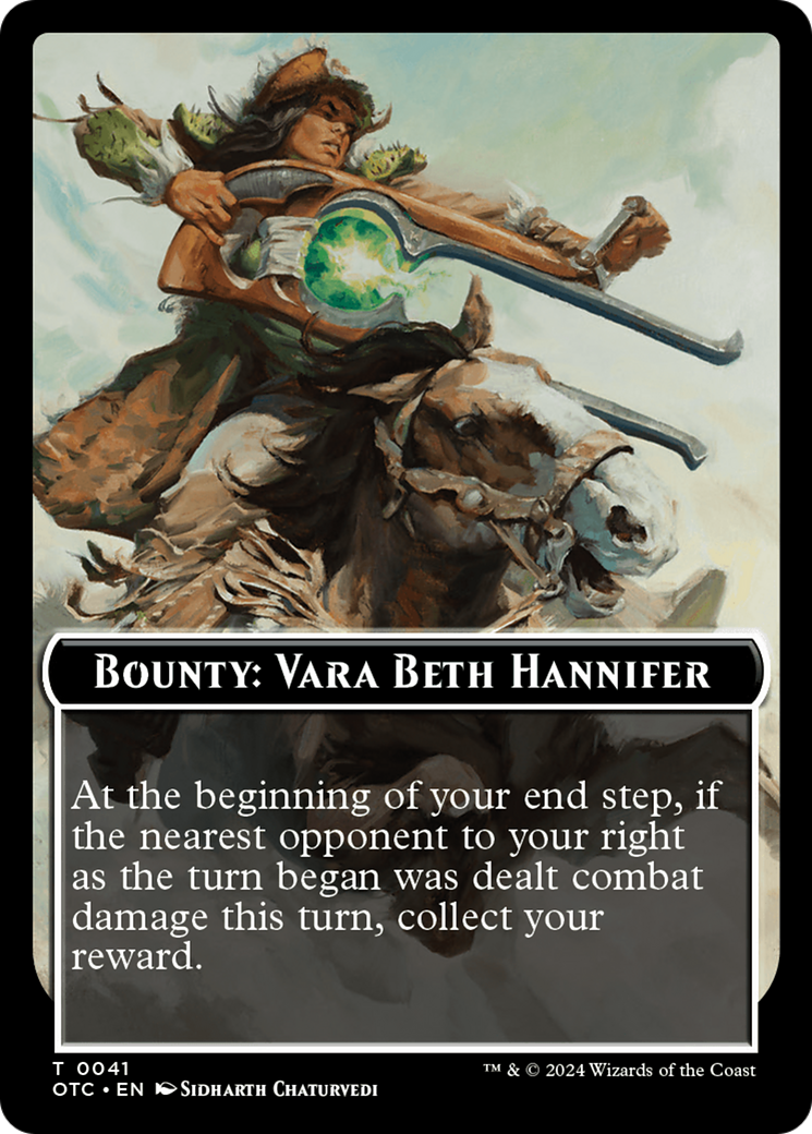 Bounty: Vara Beth Hannifer // Bounty Rules Double-Sided Token (41) [Outlaws of Thunder Junction]