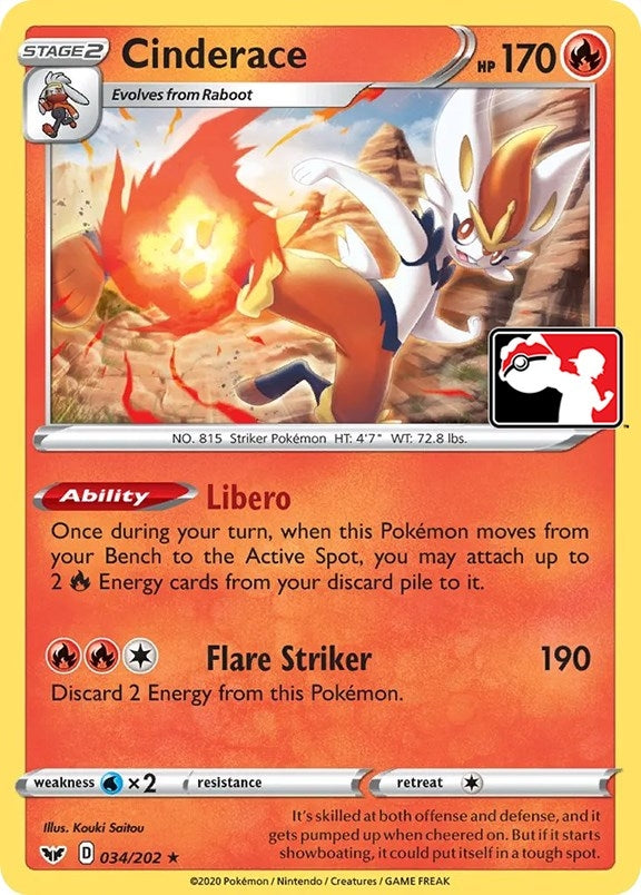 Image for Cinderace (034/202) [Prize Pack Series Cards] - Pokemon