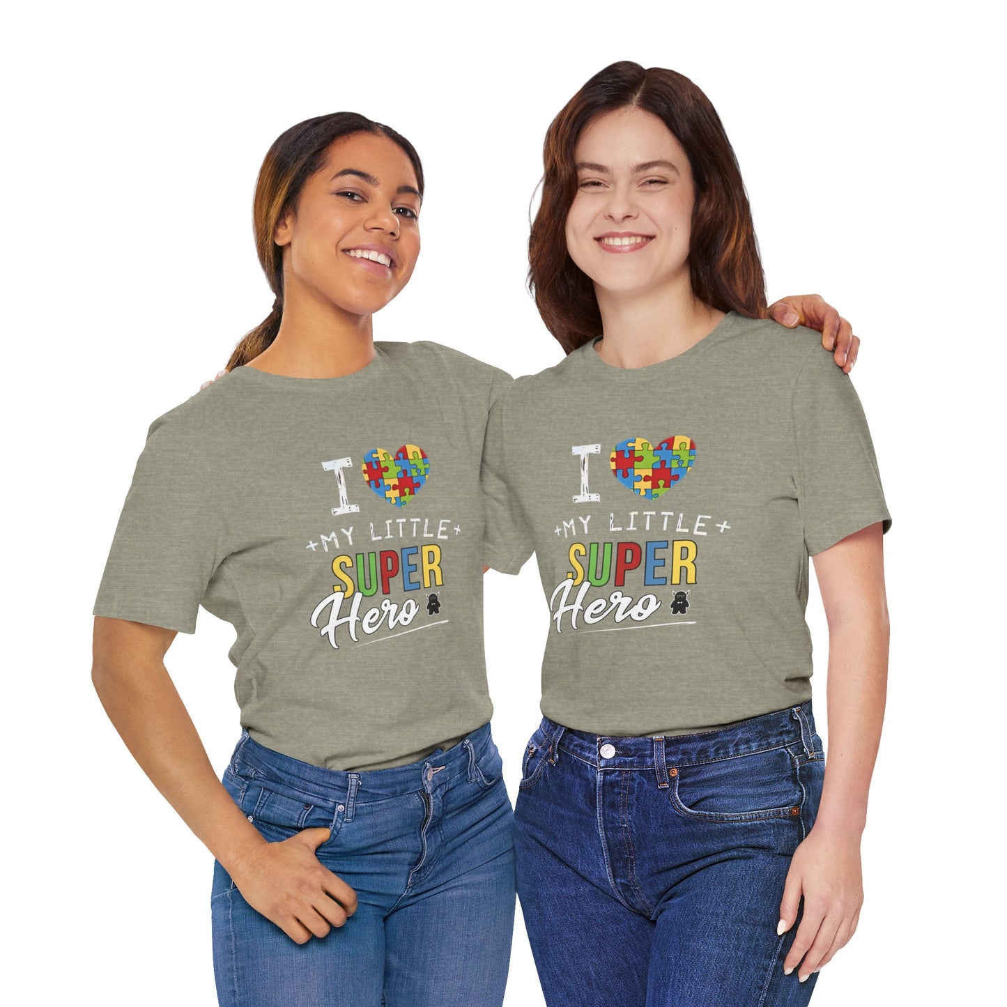 I Love My Little Super Hero Autism Awareness T-Shirt