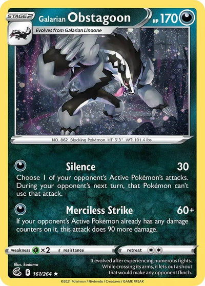 Galarian Obstagoon (Cosmos Holo) (161/264) (Miscellaneous Cards & Products)
