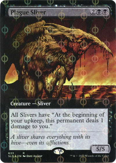 Plague Sliver (Extended Art) (Step-and-Compleat Foil) (633) (Secret Lair Drop Series)