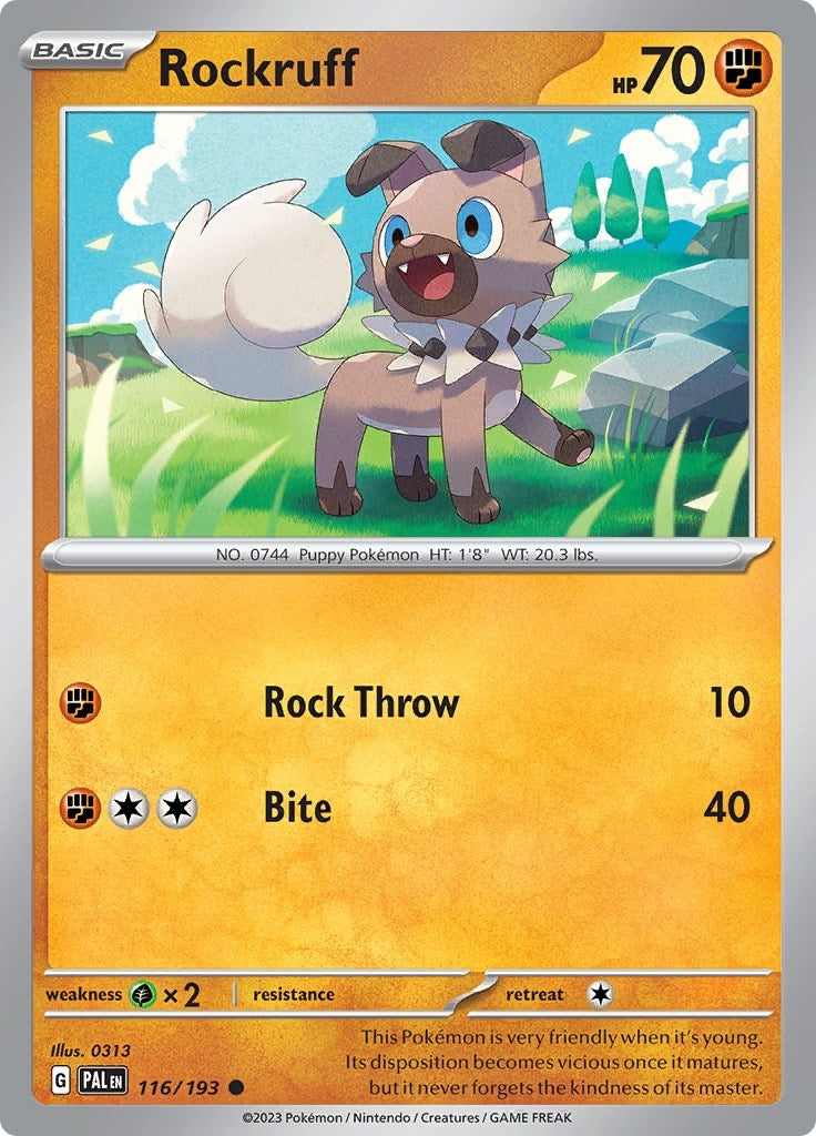 Image for Rockruff (116/193) [SV02: Paldea Evolved] - Pokemon