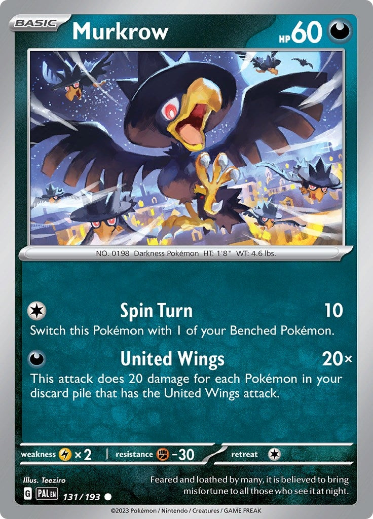 Image for Murkrow (131/193) [SV02: Paldea Evolved] - Pokemon