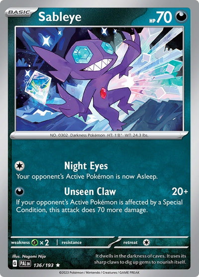 Sableye (136/193) (SV02: Paldea Evolved)
