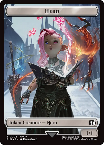 Hero (0005) // Treasure (0023) Double-Sided Token (5 // 23) (FINAL FANTASY)