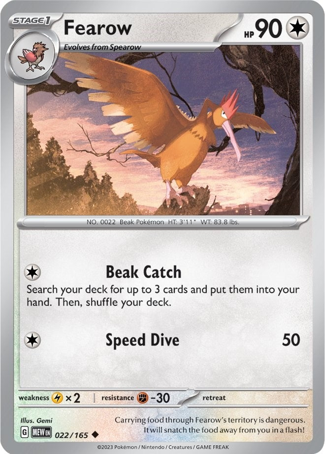 Image for Fearow (022/165) [SV: Scarlet & Violet 151] - Pokemon
