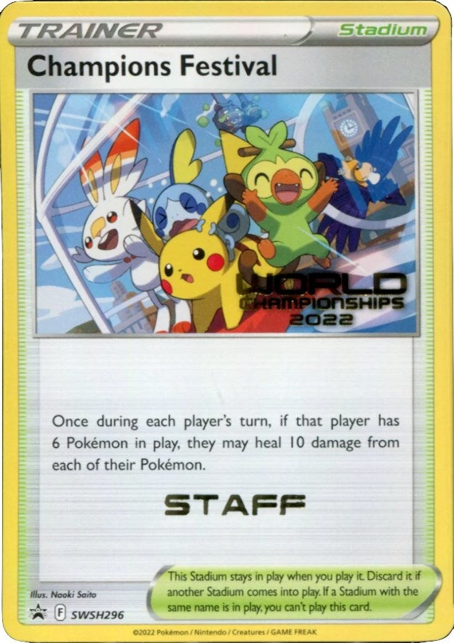 Image for Champions Festival - SWSH296 (World Championships 2022) [Staff] (SWSH296) [SWSH: Sword & Shield Promo Cards] - Pokemon