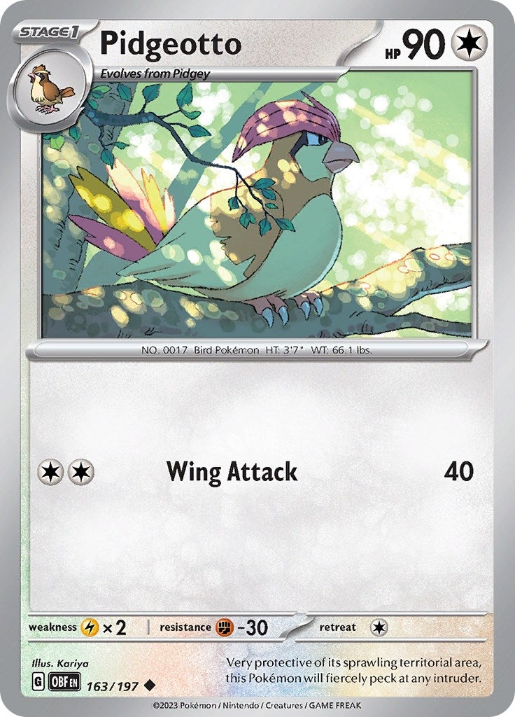 Image for Pidgeotto (163/197) [SV03: Obsidian Flames] - Pokemon