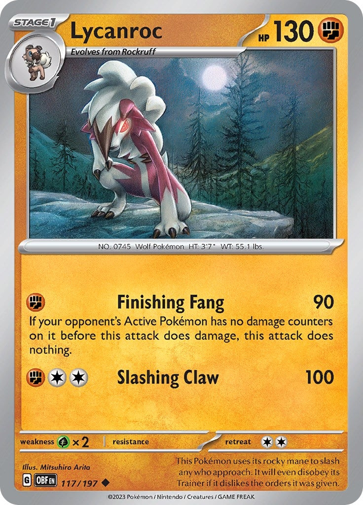 Image for Lycanroc (117/197) [SV03: Obsidian Flames] - Pokemon