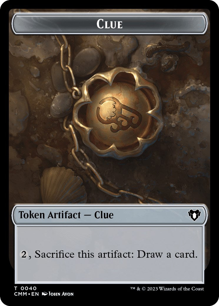 Clue // Zombie (0013) Double-Sided Token (40 // 13) [Commander Masters]