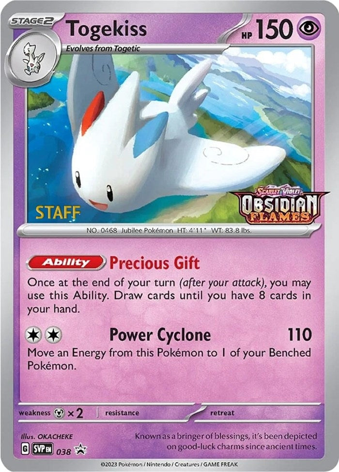 Image for Togekiss - 038 (Prerelease) [Staff] (038) [SV: Scarlet & Violet Promo Cards] - Pokemon