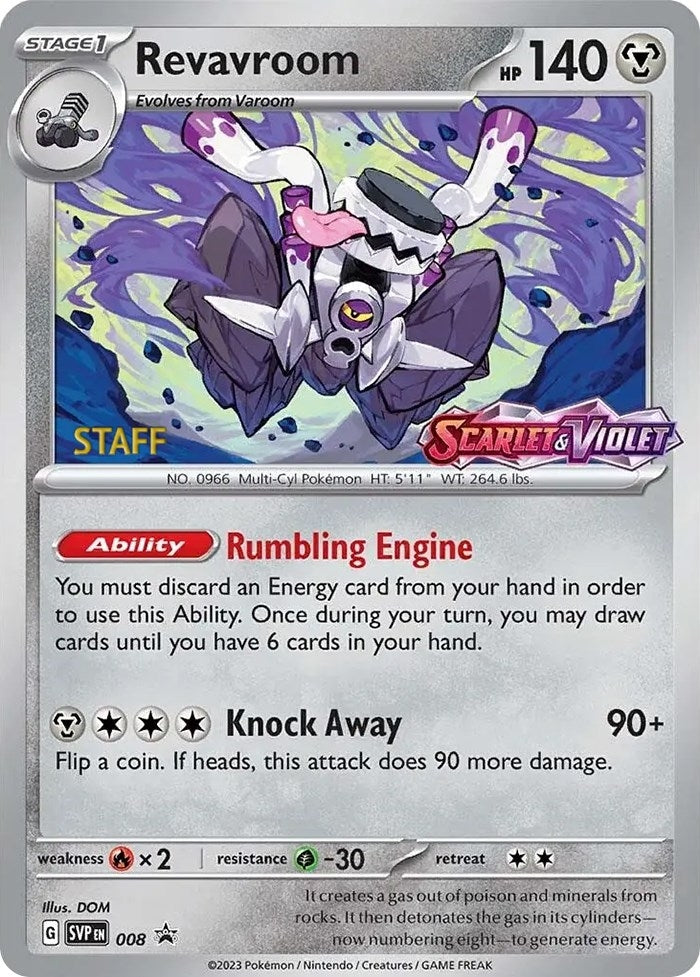 Image for Revavroom - 008 (Prerelease) [Staff] (008) [SV: Scarlet & Violet Promo Cards] - Pokemon