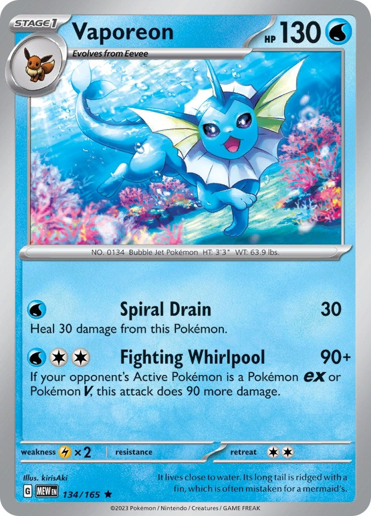 Vaporeon (134/165) (SV: Scarlet & Violet 151)