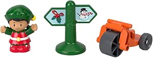 Little People Christmas Set – Elf, Bicycle, and Sign