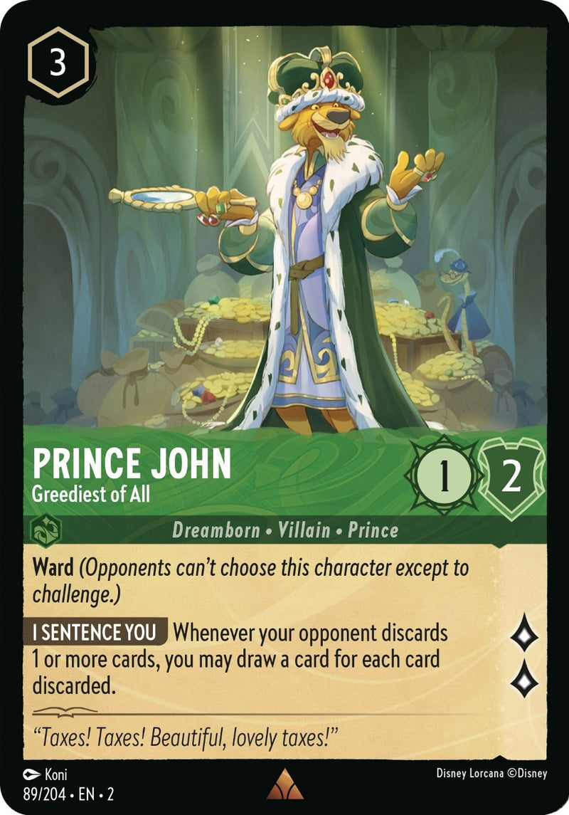 Image for Prince John - Greediest of All (89/204) [Rise of the Floodborn] - Disney Lorcana